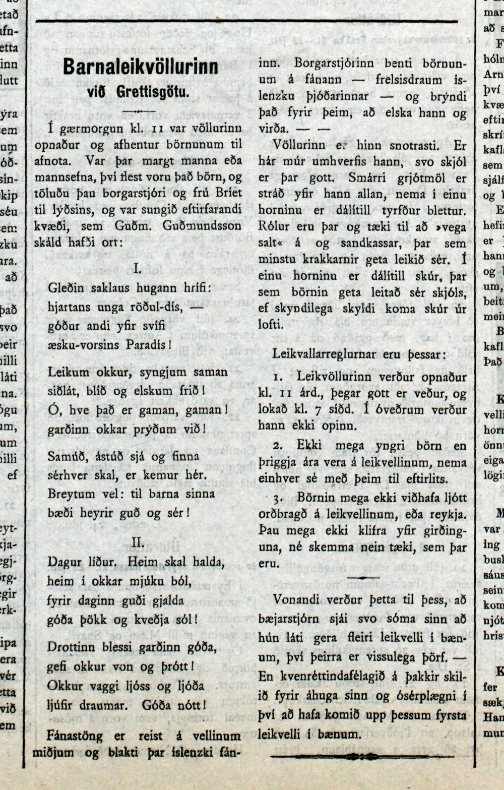 Morgunblaðið 27. júlí 1915.